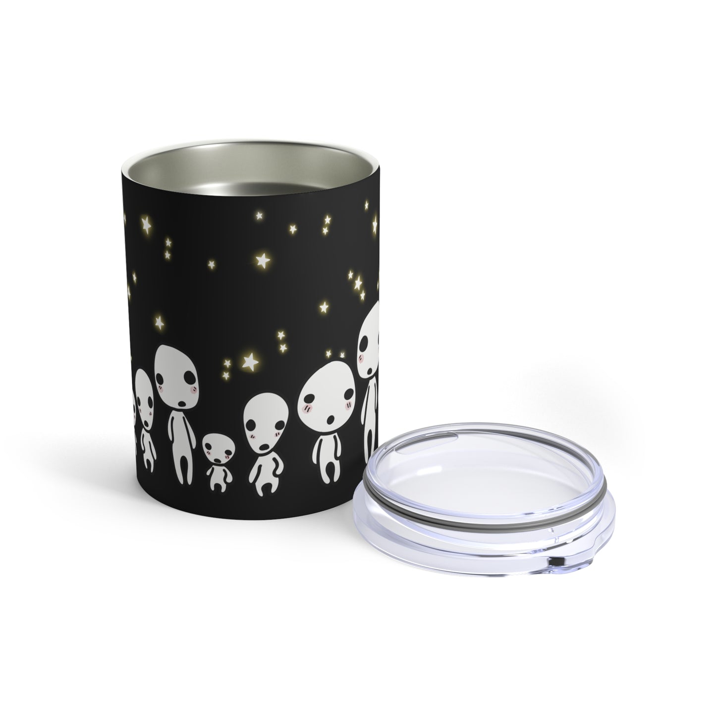 Taza de Kodamas de la Princesa Mononoke - Estudio Ghibli - Vaso de / Acero Inoxidable de 10 oz con Aislamiento al Vacío