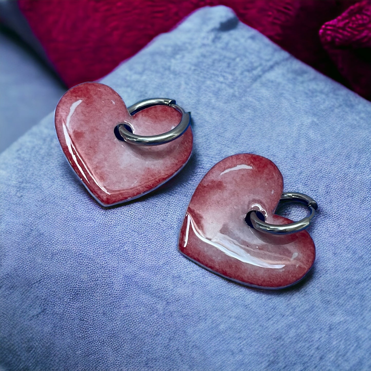 Corazón acuarela Arcoíris Charms para Pendientes de Aro (O lo que te apetezca si eres creativ@)