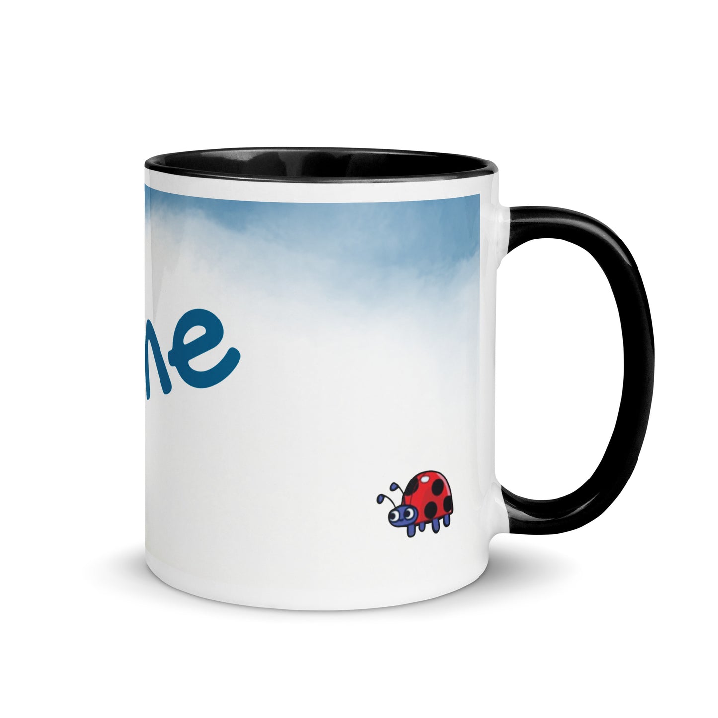 Taza Bluey y bingo personalizada con nombre y color interior