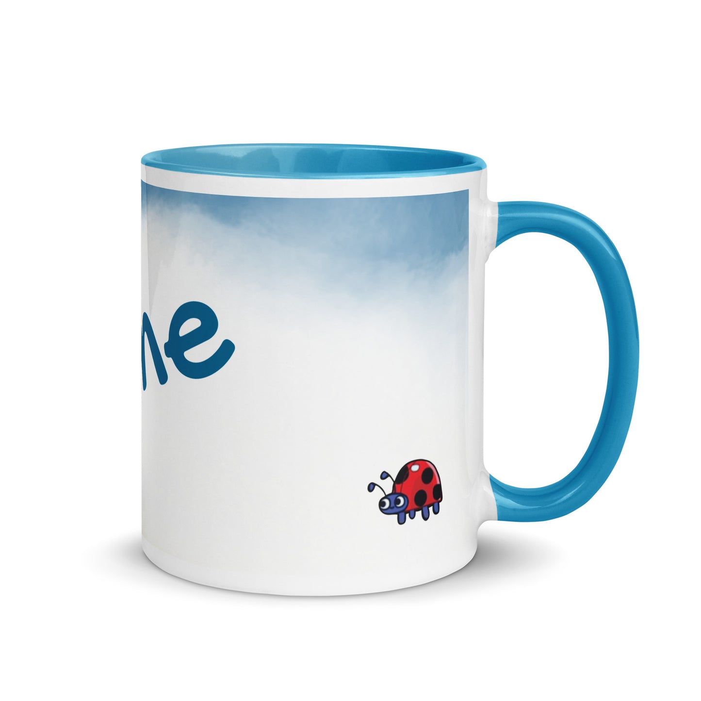 Taza Bluey y bingo personalizada con nombre y color interior