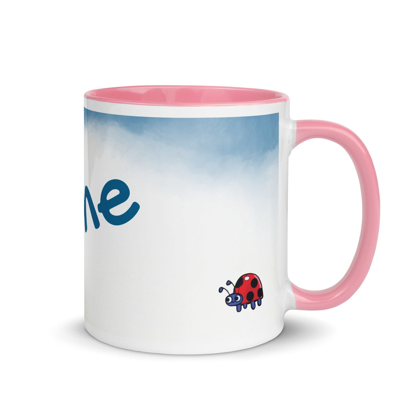 Taza Bluey y bingo personalizada con nombre y color interior