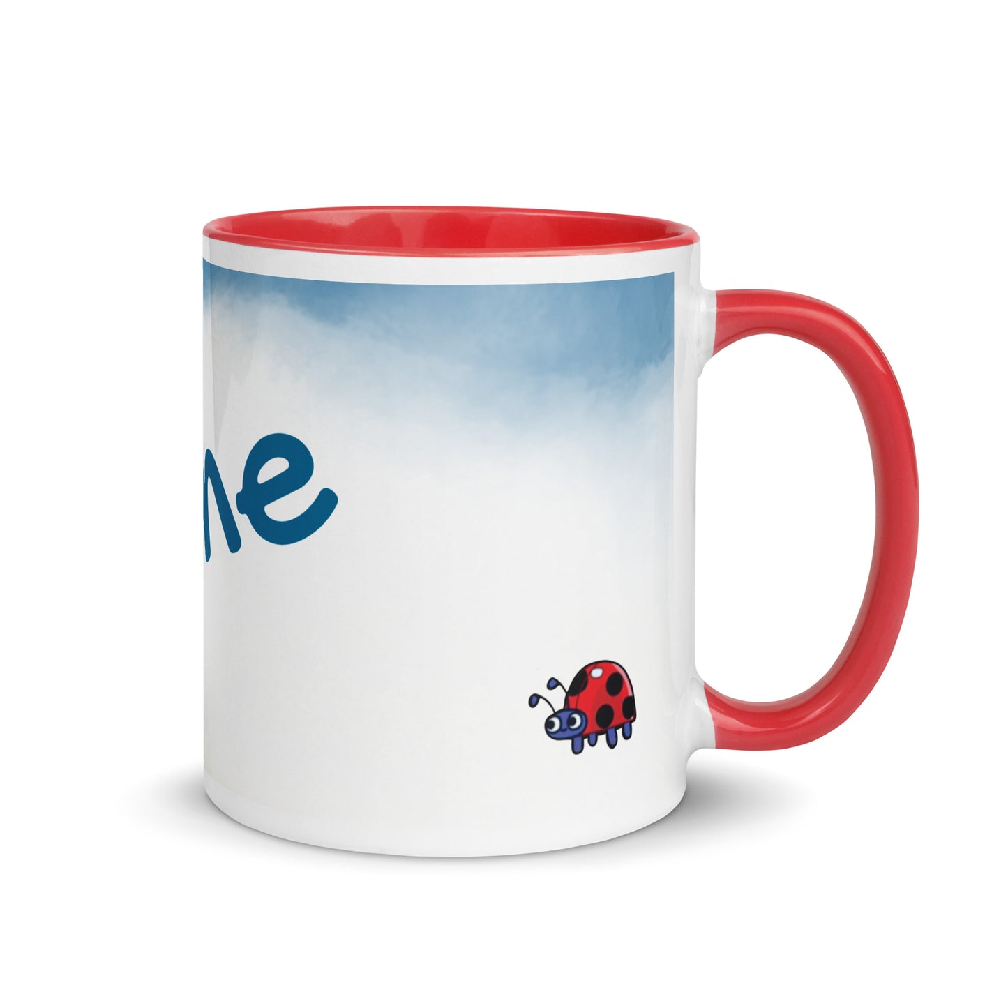 Taza Bluey y bingo personalizada con nombre y color interior