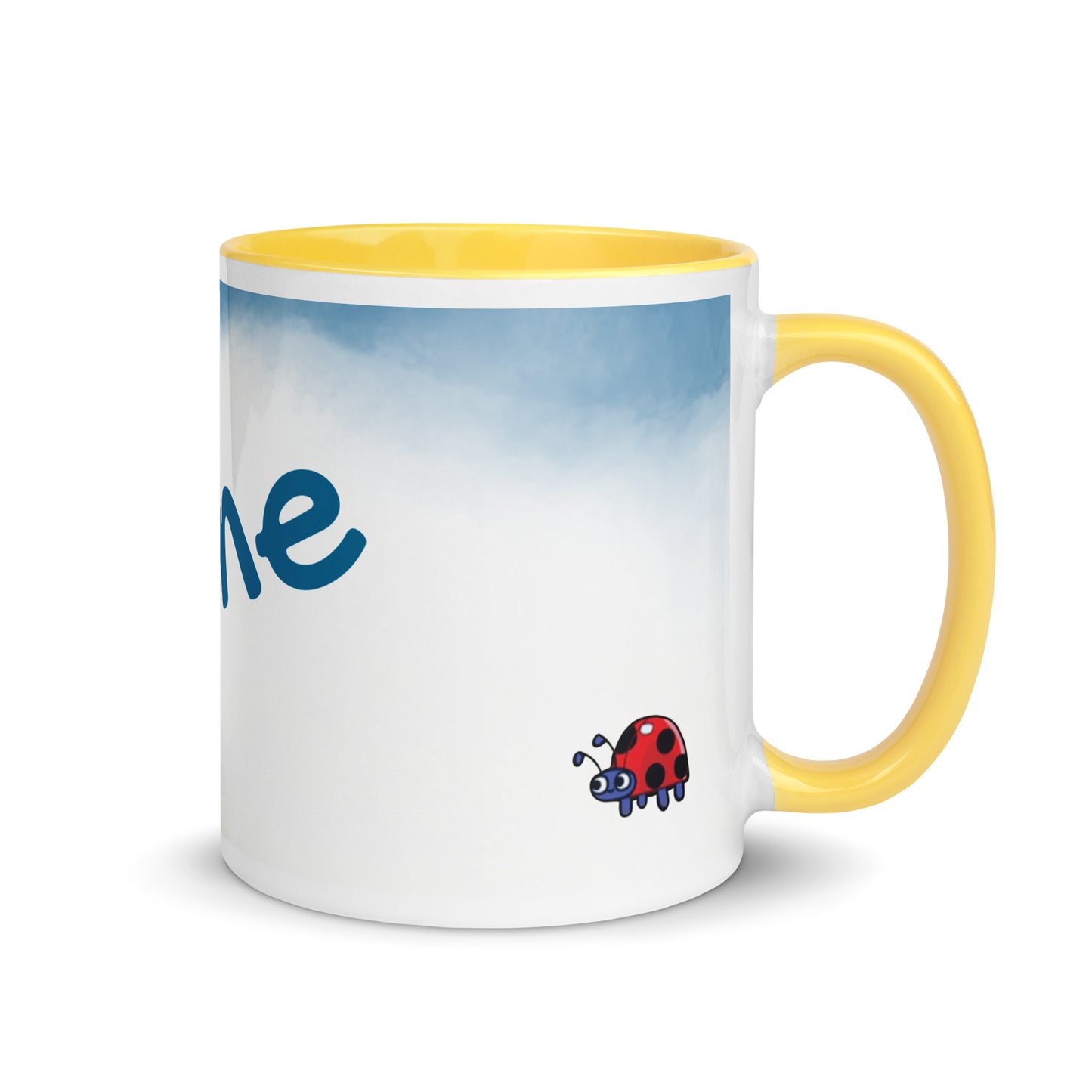 Taza Bluey y bingo personalizada con nombre y color interior